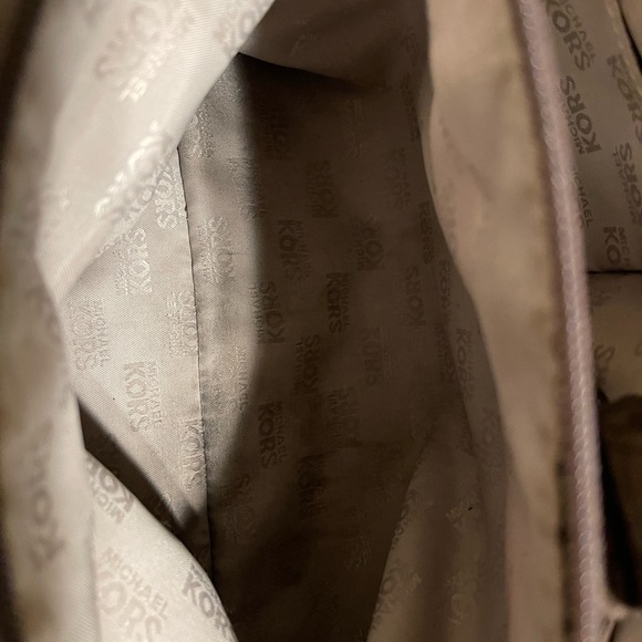 Michael Kors Hamilton Satchel Bag Snakeskin Embossed Leather Brown Purse - Picture 3 of 3